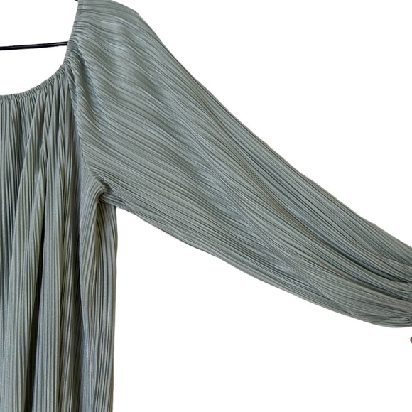 Arthur Connell A.R.C. Designs Vintage Crimp Pleated Sea Foam Maxi Dress Gown - Picture 2 of 6